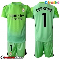 Otroške Nogometnih dresov Real Madrid Thibaut Courtois #1 Vratar Gostujoči 2025-26 Kratki rokavi (+ hlače)